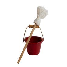 Load image into Gallery viewer, Miniature Vintage Mop & Bucket Set – 3” Mop