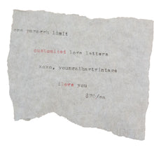 Load image into Gallery viewer, Custom Type Written Letter