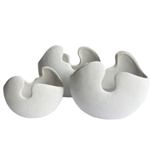 Load image into Gallery viewer, White Organic Plaster Sculpture Vases (set of 3)