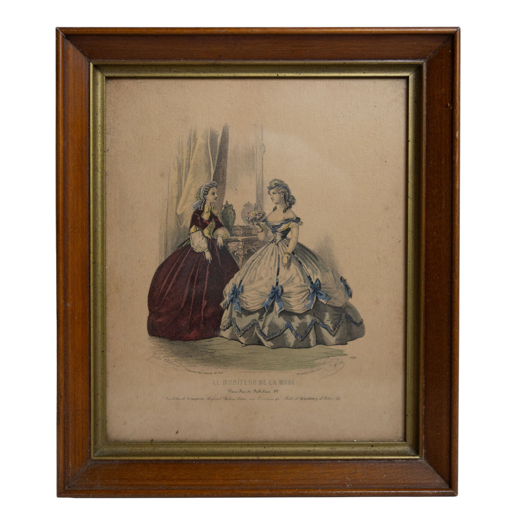 Framed Antique French Fashion Print – Le Bon Ton / Le Moniteur de la Mode