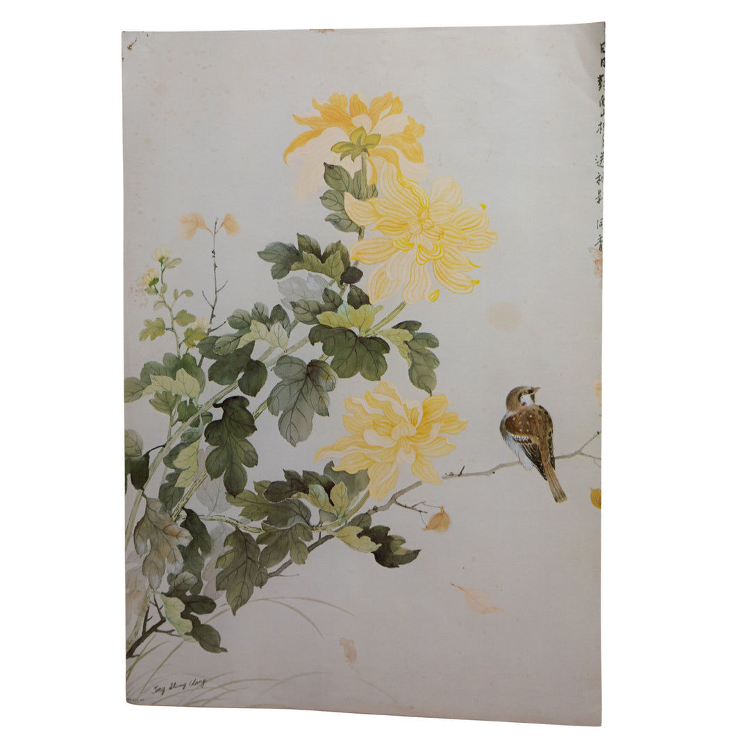 1979 Tong Shong Chang Botanical Bird Print