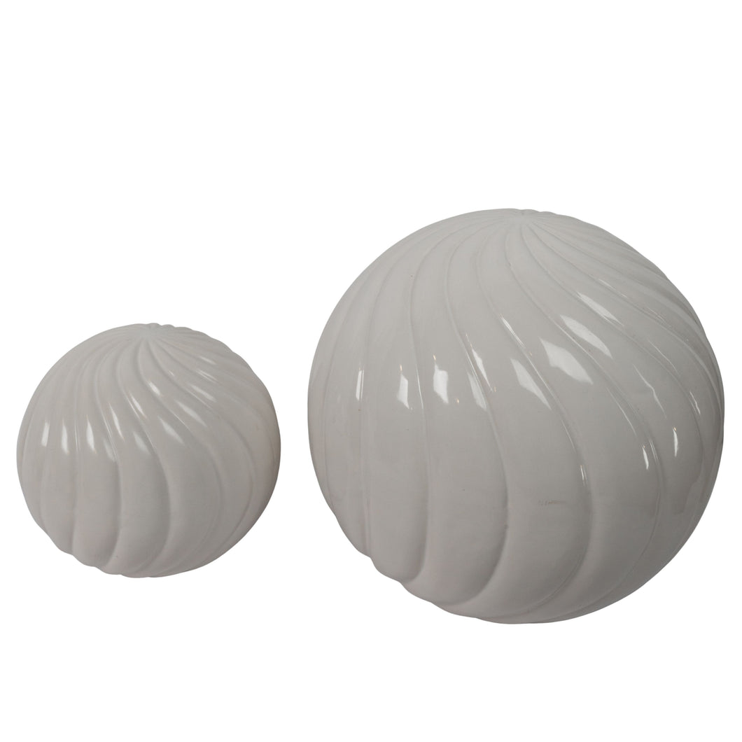 Mid-Century Modern Ceramic Swirl Sculptures – Set of 2 (Made in Vietnam)