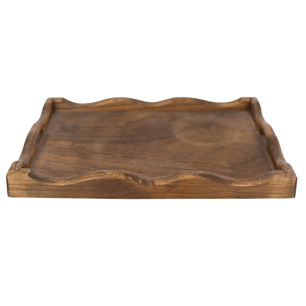 Scalloped Wooden Tray