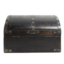 Load image into Gallery viewer, Primitive Vintage Black Wooden Lockbox
