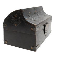 Load image into Gallery viewer, Primitive Vintage Black Wooden Lockbox
