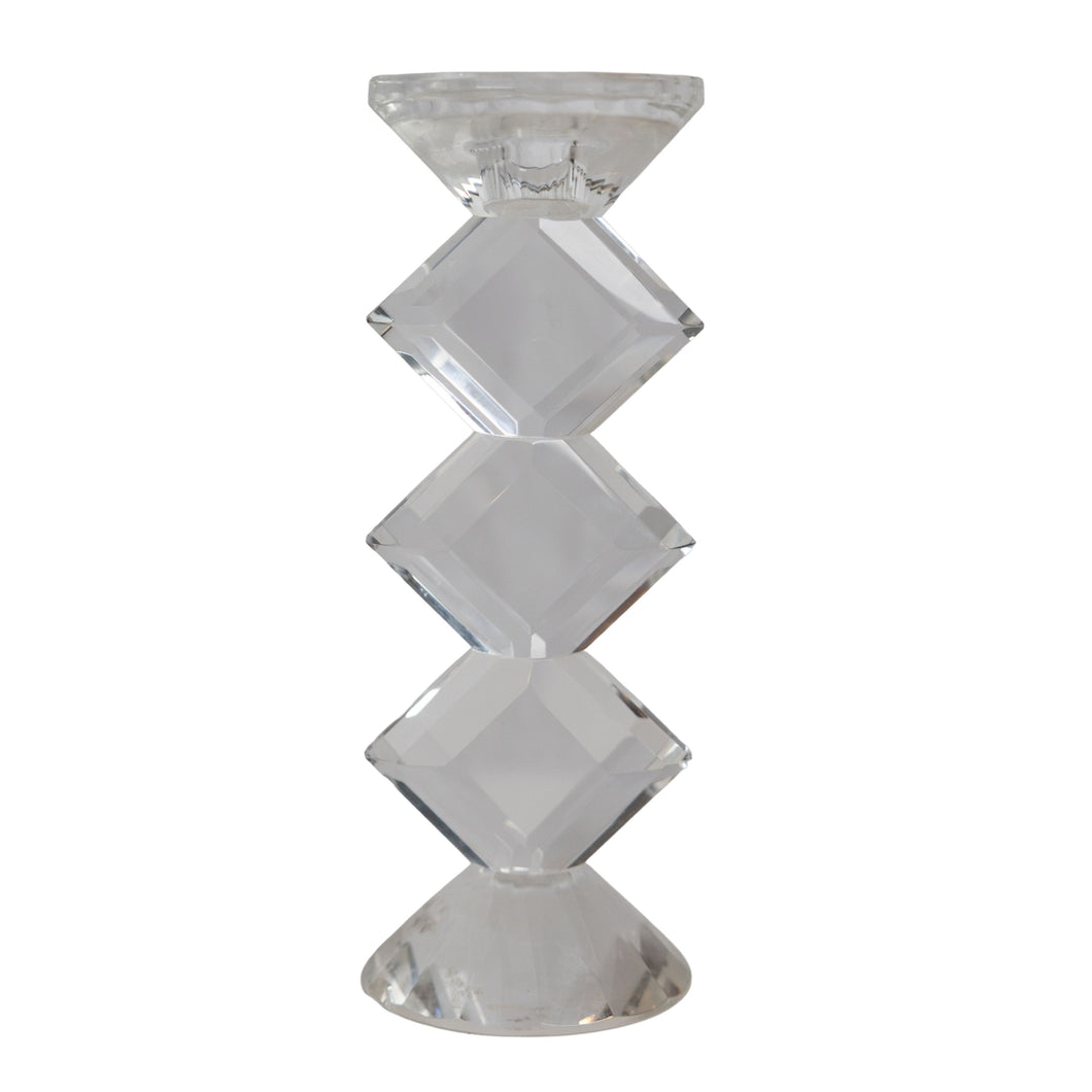 Crystal Stacked Diamond Candle Holder
