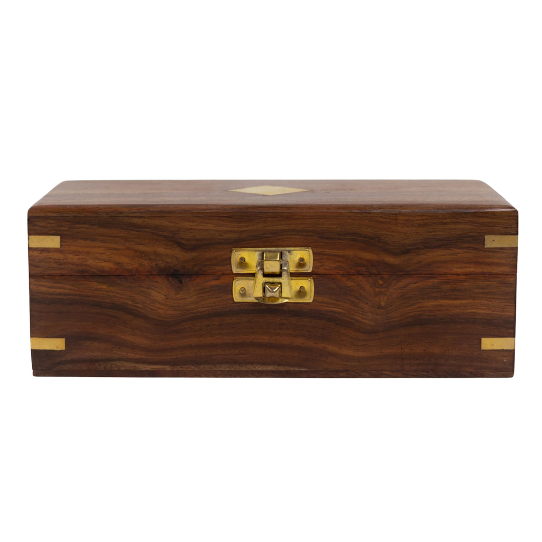 Solid Brass Shot Glasses Set in Wood Box