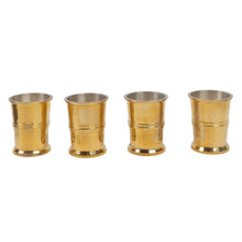 Load image into Gallery viewer, Solid Brass Shot Glasses Set in Wood Box
