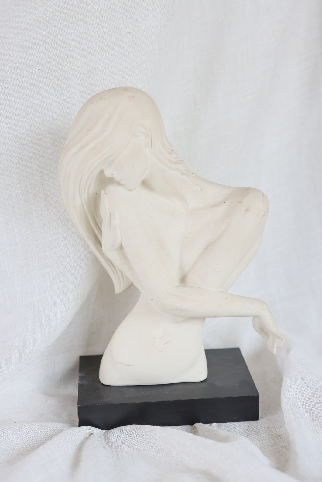 White Feminine Bust Statue