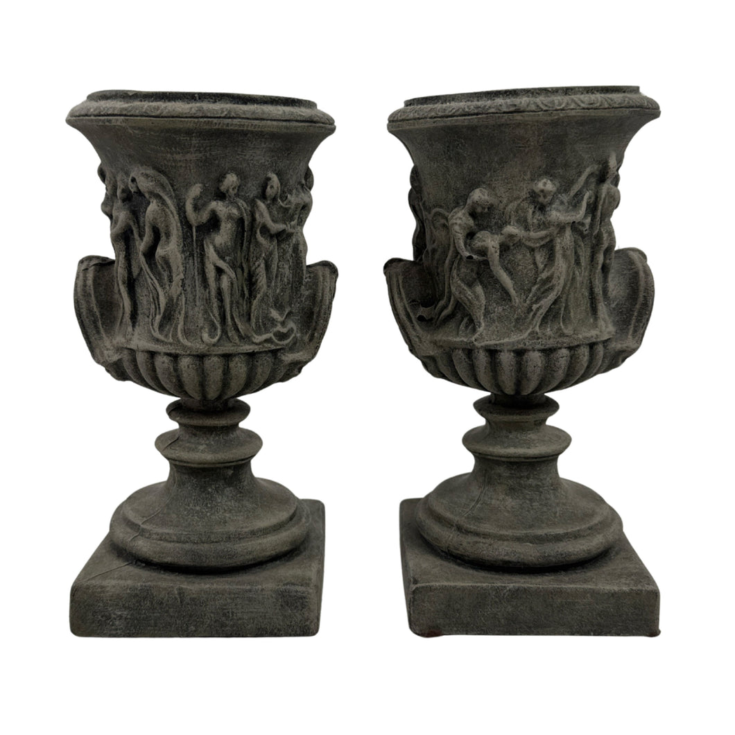 Set of 2 Classical-Style Sculptural Urns
