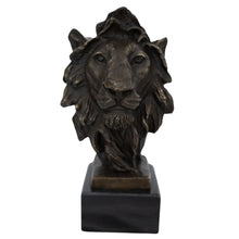 Load image into Gallery viewer, Bust Male Lion Bronze Sculpture
