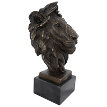 Load image into Gallery viewer, Bust Male Lion Bronze Sculpture
