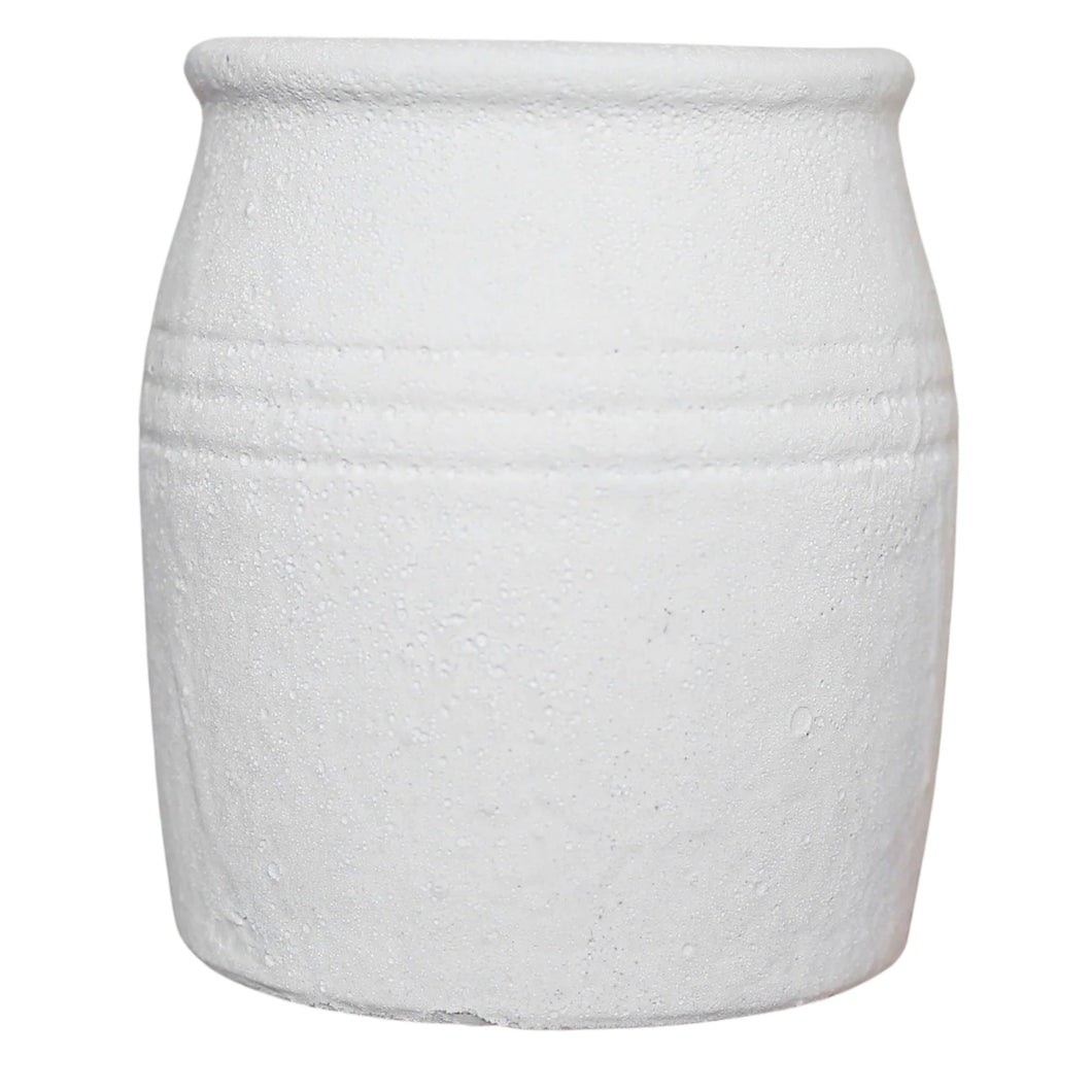 White Plaster Planter