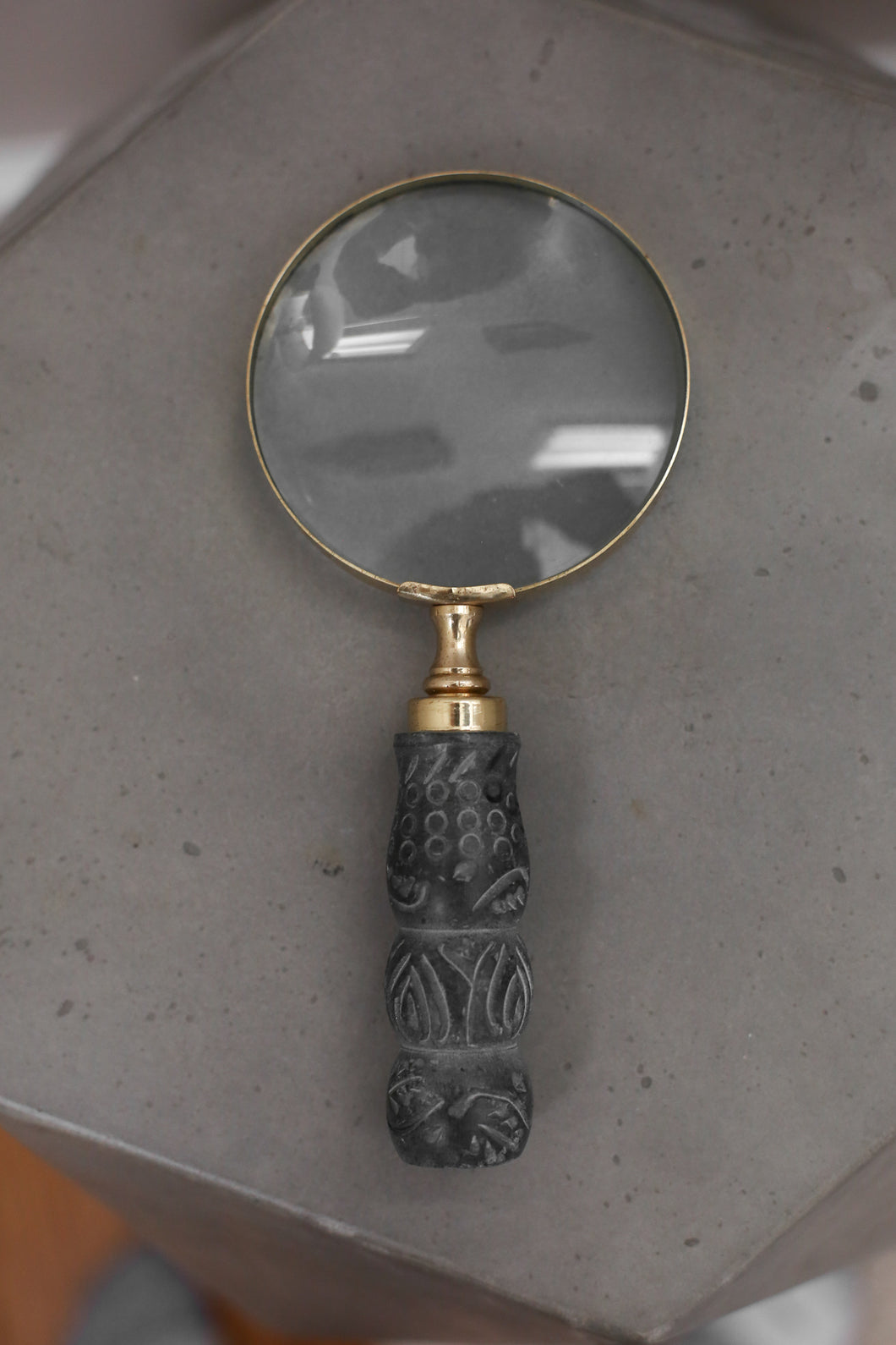 Vintage Tribal Carved Magnifying Glass