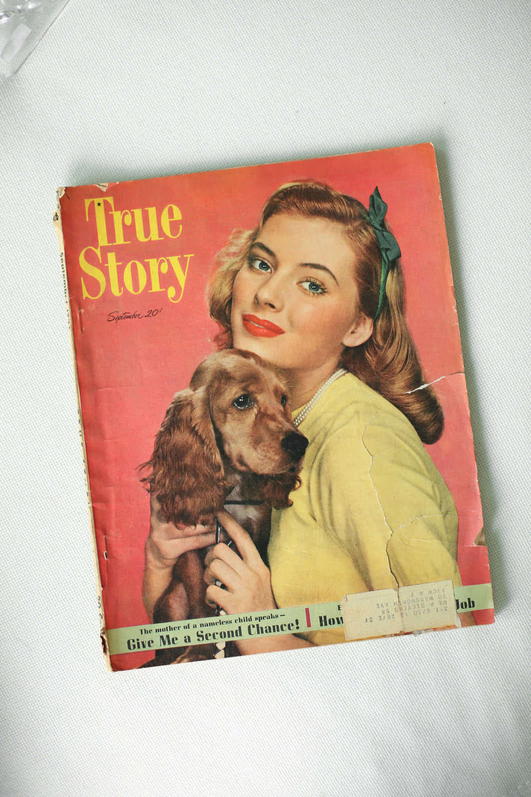 True Story Mag- Girl with Spaniel 1947